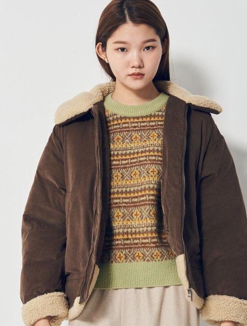 20FW 棕色灯芯绒蟒蛇配色跳线JPY带授权招加盟代理 商品图3