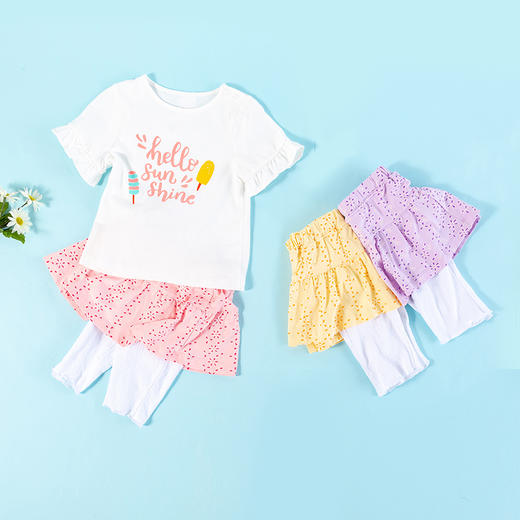 贝贝怡新款春夏季女童宝宝休闲假两件裙裤打底裤透气七分短裤202K2008 商品图7