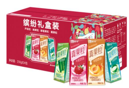 【年货节】"蒙牛 真果粒牛奶饮品（草莓+芦荟+椰果+桃果粒）250g*24 四种口味缤纷装 " 商品图0