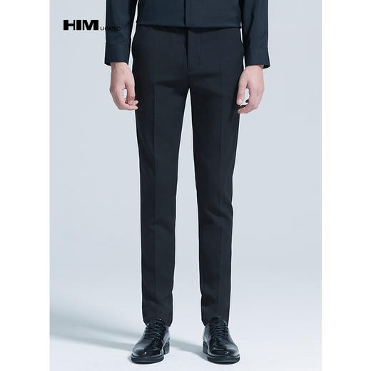 HIM漢崇 商务修身微弹西裤男舒适透气正装通勤纯色长裤 2025秋季 商品图2