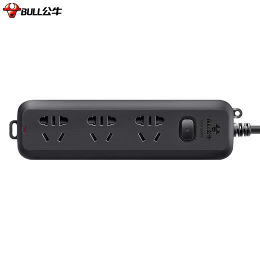 公牛（BULL）插座/插线板/插排/排插/接线板/拖线板GN-B8030H 黑色质感3位总控全长1.8米 商品图3