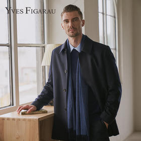 YvesFigarau伊夫·费嘉罗秋冬新款羊绒大衣（82%山羊绒18%桑蚕丝）中长款翻领保暖舒适902502