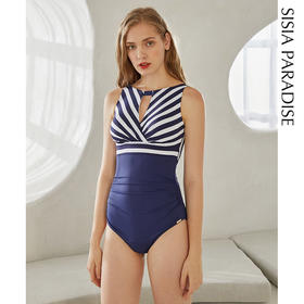 sisia泳衣女2021新款新款保守遮肚显瘦性感聚拢连体温泉游泳装ins