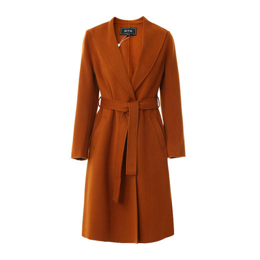 EITIE爱特爱冬季新款气质翻领收腰显瘦百搭羊毛呢大衣外套女6414115 商品图6