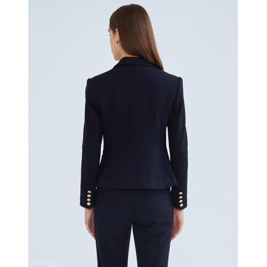 EITIE爱特爱春季新款复古双排扣气质洋气修身显瘦西装外套女6403107 商品图5