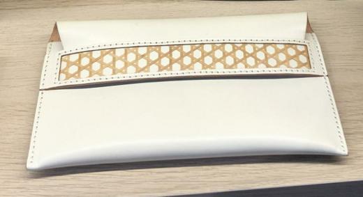 植鞣白信封手拿包 商品图0