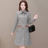 YWE  HLA38时尚大码格子风衣外套女中长款过膝 商品缩略图1