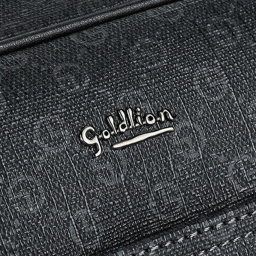 金利来（Goldlion）男士公文包 休闲商务单肩包大容量电脑包横款PVC手提包公文包 FC192005-265 深灰 礼物送男友 商品图6