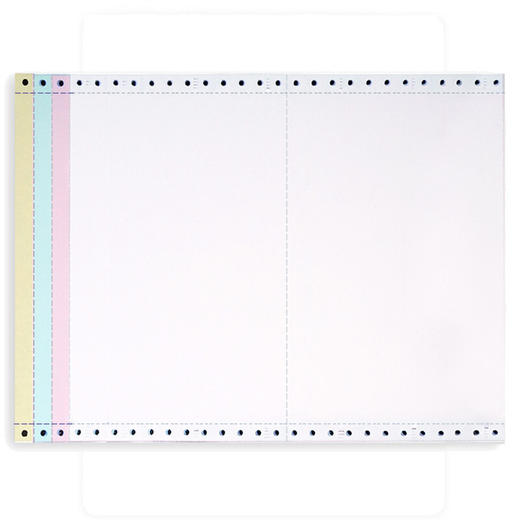 天章(TANGO)新绿天章 四联二等分撕边电脑打印纸 彩色针式打印纸（241-4-1/2S 色序:白红蓝黄 1000页/箱) 商品图1