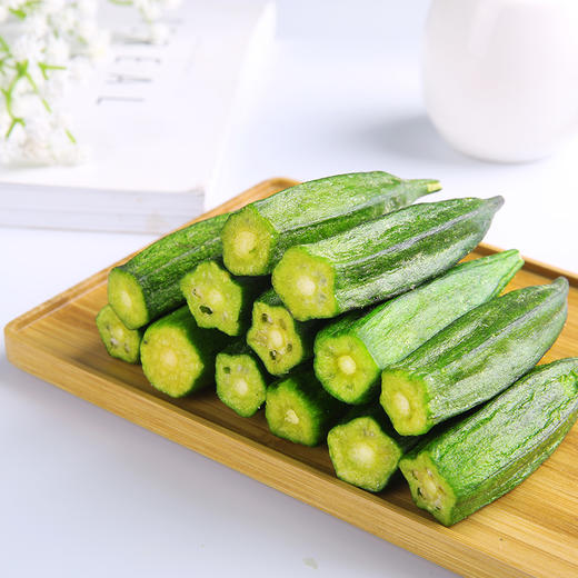 百草味 秋葵脆50g/袋 果干蜜饯 零食即食脱水蔬菜干健康营养休闲食品秋葵干 商品图4