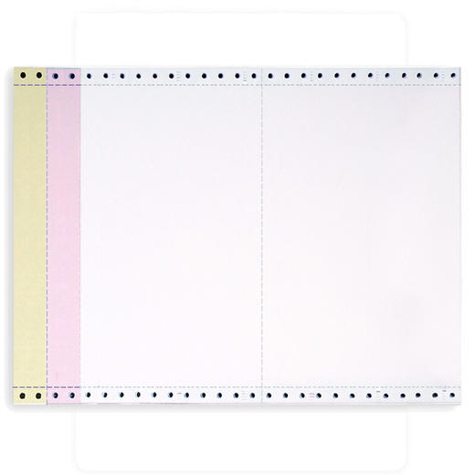 天章(TANGO)新绿天章 三联二等分撕边电脑打印纸 彩色针式打印纸（241-3-1/2S 色序:白红黄 1000页/箱) 商品图1