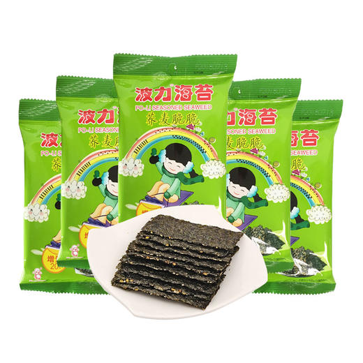 波力海苔夹心脆 休闲零食 紫菜脆片 荞麦脆脆 非油炸 实惠分享装120克（12克*10包） 商品图1