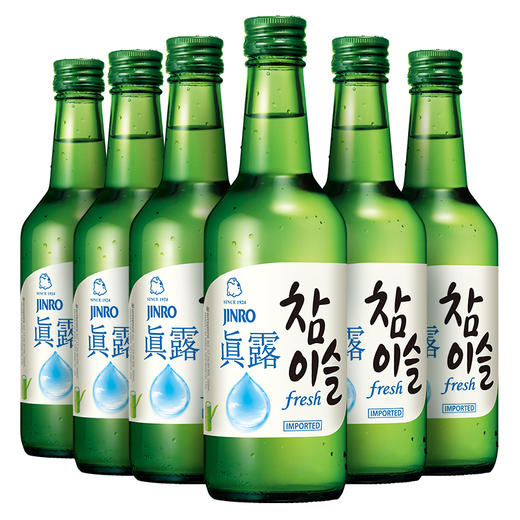 真露（JINRO）烧酒 韩国进口17.2° 竹炭酒 360ml*6瓶 连包（新老包装随机发货） 商品图0