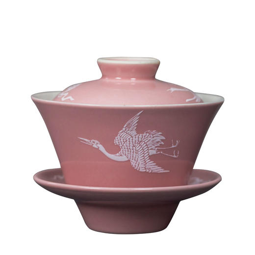 茶香记  景德镇 仿老厂瓷烟粉堆白云盖碗  典雅清丽  古韵之美  老味足 商品图4