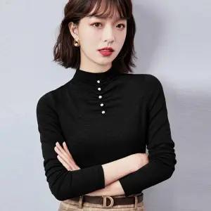 JXG-冬季黑色加绒加厚内搭T恤打底衫 商品图1