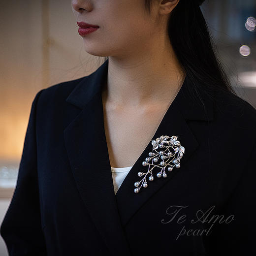 【珍果系列】AKoya灰珠胸针/项圈 商品图3