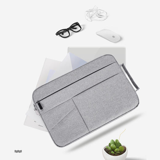 BUBM 苹果小米联想14英寸笔记本电脑包女手提商务内胆包男华硕戴尔保护套薄公文FMBJ-14英寸 灰色 商品图4