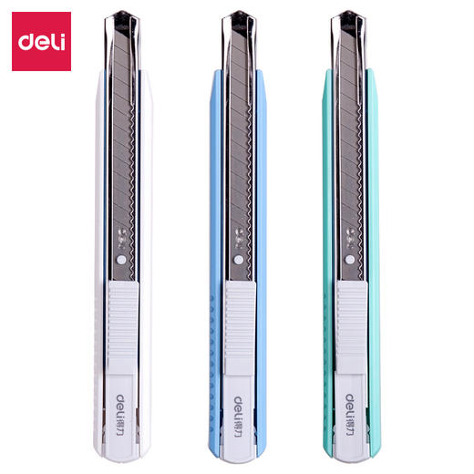 得力(deli)小号铝合金护套美工刀壁纸刀裁纸刀 办公用品 颜色随机2086 商品图0