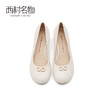 西村名物2021春季新款简约时尚低跟通勤OL气质圆头浅口单鞋X21AE11131 商品缩略图3