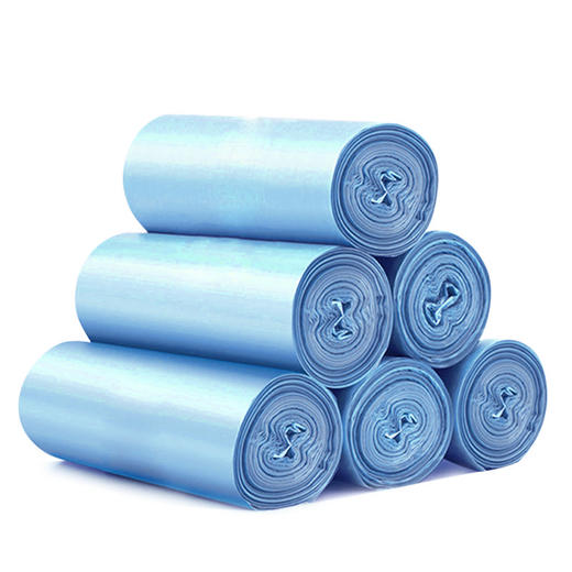 尚岛宜家 点断式垃圾袋 100只装 中号加厚45*50cm*5卷 平口蓝色 大垃圾袋 家用办公分类垃圾桶袋 商品图2