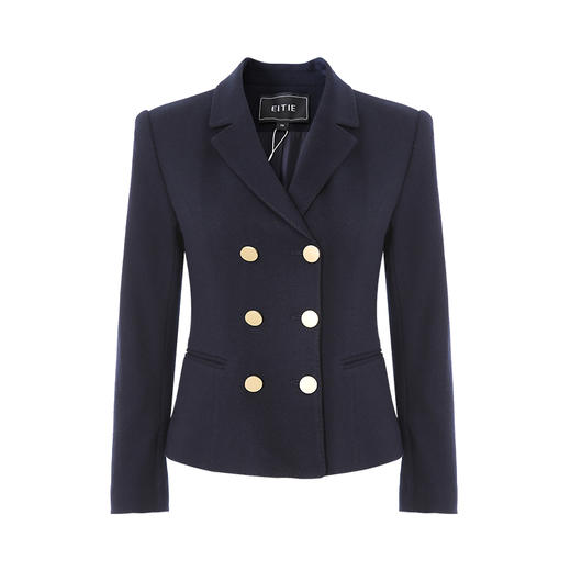EITIE爱特爱春季新款复古双排扣气质洋气修身显瘦西装外套女6403107 商品图6