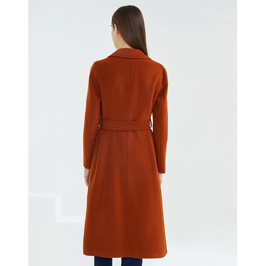 EITIE爱特爱冬季新款经典气质翻领收腰长款羊毛呢大衣女外套6414113 商品图3