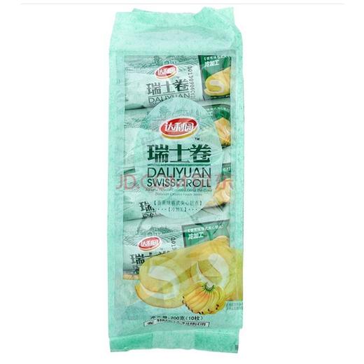 达利园 瑞士卷香蕉味200g饼干蛋糕零食早餐面包糕点心休闲食品 商品图1