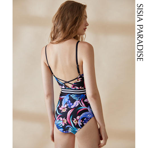 sisia泳衣女连体2021新款显瘦遮肚性感保守温泉海岛沙滩度假泳装 商品图2