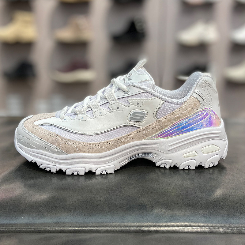 skechers斯凯奇女鞋21春增高系带轻便运动二代熊猫鞋老爹鞋149462