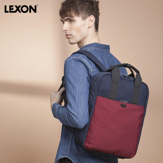 法国乐上(LEXON) 双肩包女士背包14英寸笔记本电脑包旅行布艺定制情侣大学生书包 RB8T 商品图1