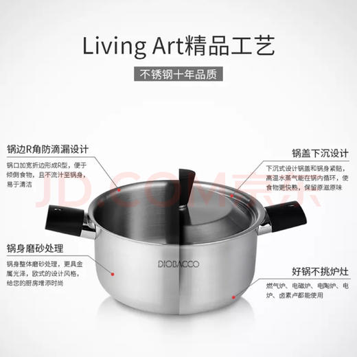 【岁末秒杀】韩国进口不锈钢双耳炖锅-奶锅-燃气灶电磁炉 商品图2