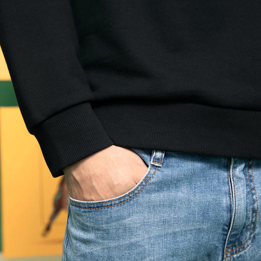 【中国邮政联名款】柒牌男装卫衣国潮圆领刺绣青年长袖套头上衣	121W70060 商品图3