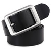 牛当家男牛皮腰带男头层牛皮裤带男款牛皮针扣青年休闲皮带NP1252 雅致黑 115-125 商品缩略图0