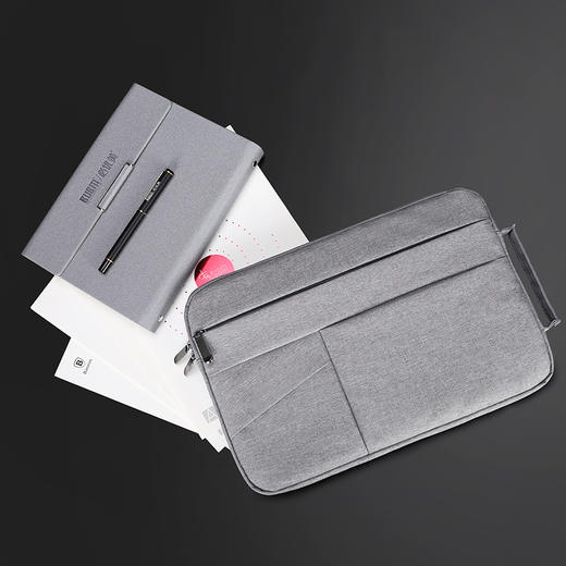 BUBM 苹果小米联想14英寸笔记本电脑包女手提商务内胆包男华硕戴尔保护套薄公文FMBJ-14英寸 灰色 商品图3