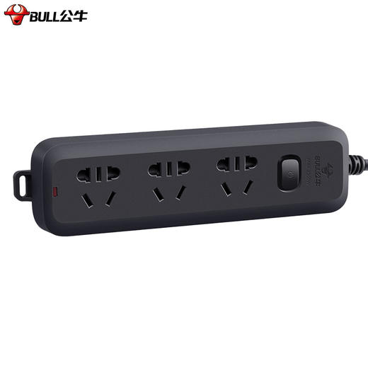 公牛（BULL）插座/插线板/插排/排插/接线板/拖线板GN-B8030H 黑色质感3位总控全长1.8米 商品图4