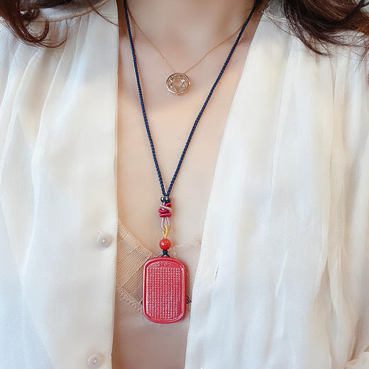 蓝绳长短可调帝王砂平安无事牌吊坠011 饰品美物 商品图8