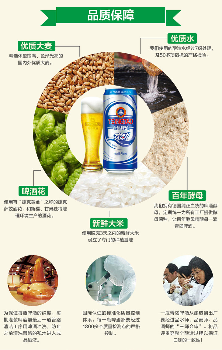青岛啤酒欢动7度50012听箱