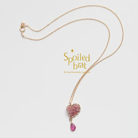 spoiledbrat jewelry红宝石/石榴石爱心项链