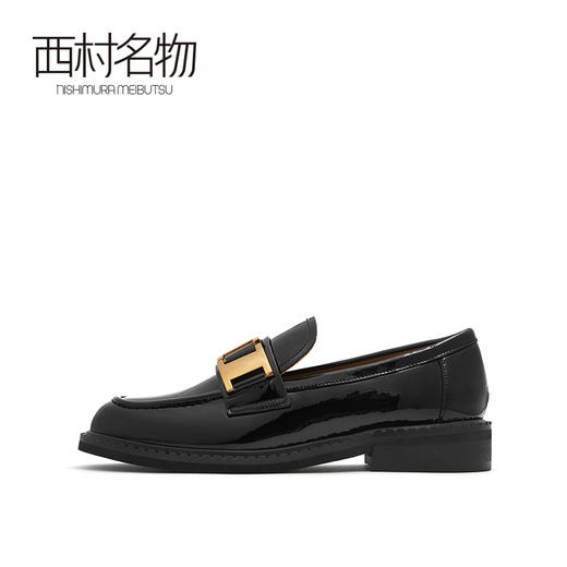 西村名物2021春季新品专柜同款知性中性一脚蹬漆皮复古单鞋T21AM11891 商品图2