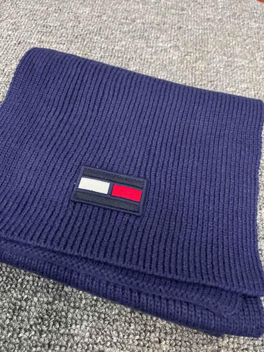 Tommy深蓝色围巾 男女同款 纯色百搭 商品图2