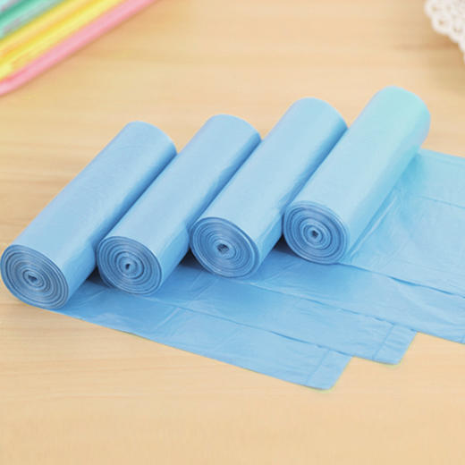 尚岛宜家 点断式垃圾袋 100只装 中号加厚45*50cm*5卷 平口蓝色 大垃圾袋 家用办公分类垃圾桶袋 商品图1