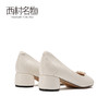 西村名物2021春季新款简约时尚低跟通勤OL气质圆头浅口单鞋X21AE11131 商品缩略图4