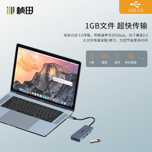 桢田Type-C转2个USB+TF+CF+HDMI扩展坞TC2TH 商品图3