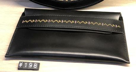 油蜡黑十字绣长款钱包 商品图0