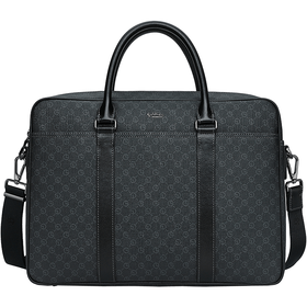 金利来（Goldlion）男士公文包 休闲商务单肩包大容量电脑包横款PVC手提包公文包 FC192005-265 深灰 礼物送男友