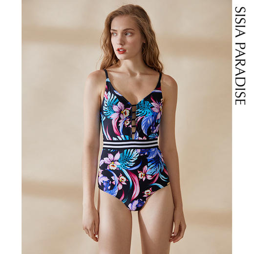 sisia泳衣女连体2021新款显瘦遮肚性感保守温泉海岛沙滩度假泳装 商品图3