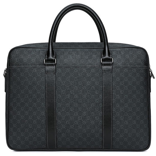 金利来（Goldlion）男士公文包 休闲商务单肩包大容量电脑包横款PVC手提包公文包 FC192005-265 深灰 礼物送男友 商品图3