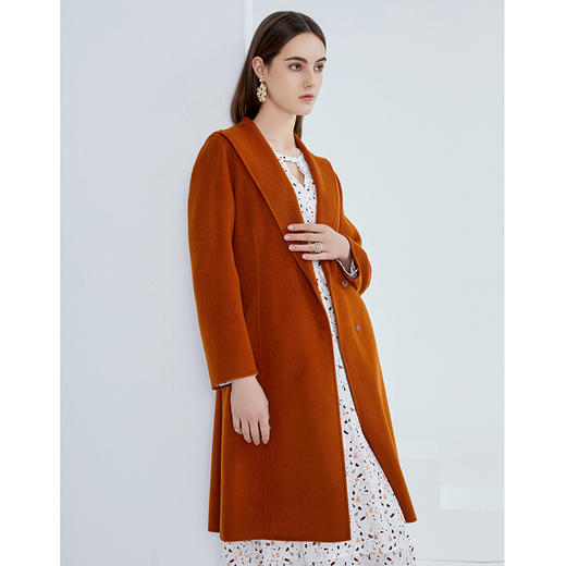 EITIE爱特爱冬季新款气质翻领收腰显瘦百搭羊毛呢大衣外套女6414115 商品图4