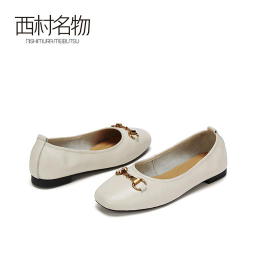 西村名物2021春季新款专柜同款舒适马街扣浅口粗中跟单鞋女X21AE11331 商品图4