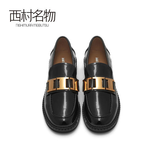 西村名物2021春季新品专柜同款知性中性一脚蹬漆皮复古单鞋T21AM11891 商品图4